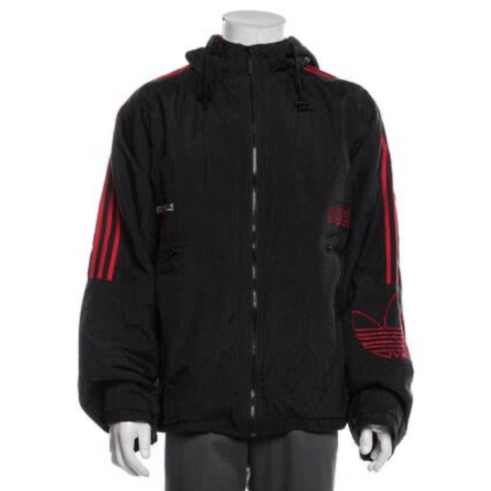 Vintage Adidas Beverly Hills Cop III Hoodie Jacket Black Red Trefoil Extra Large